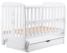 Ліжко Babyroom Друзі DDMYO-3 маятник, ящик, відкидний бік бук білий